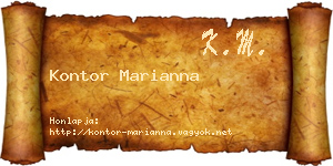 Kontor Marianna névjegykártya
